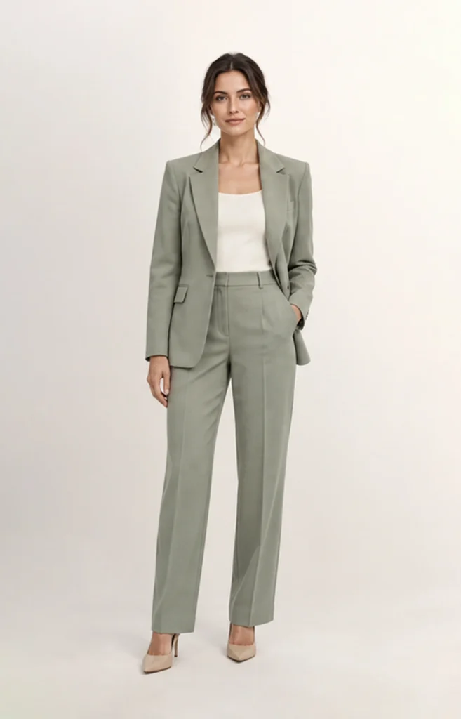 Women’s Classic Blazer Suit – Sage